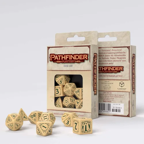 Vista 2 de Q WORKSHOP Pathfinder Playtest RPG Juego de dados 7 piezas ornamentadas