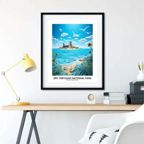 Vista 2 de Susie Arts 8 x 10 sin marco seco Tortugas Parque Nacional Papel 3D Paisaje Imagen Fotografía Natural Escénica Geográfica Arte Impresión Póster