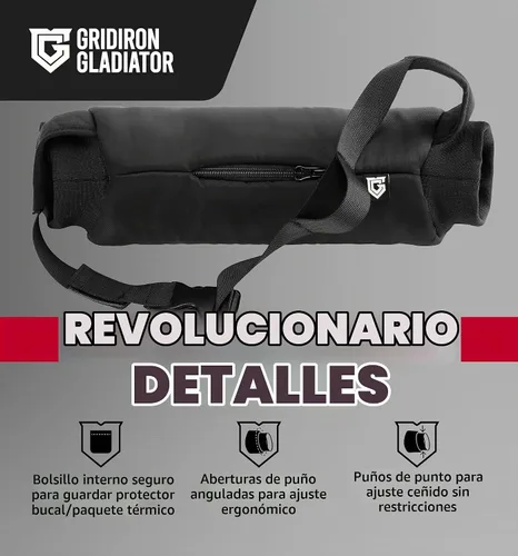 Vista 4 de Gridiron Gladiator Football Handwarmer Pouch for Adults - Tactical Hand Muff Warmer - Warming Pouch for Cold Weather Negro