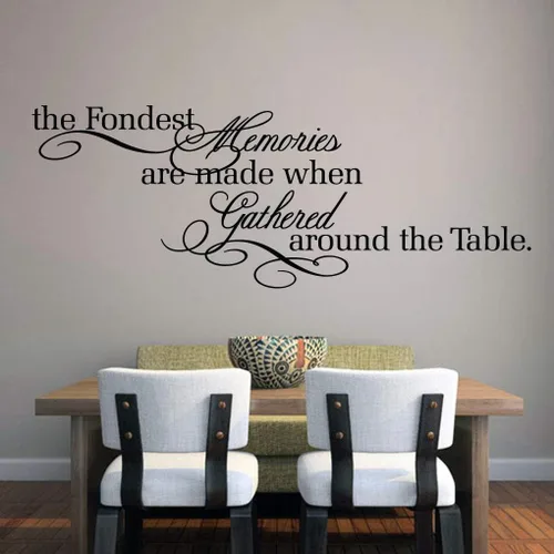 Vista 6 de Sweetums Signatures - Adhesivo de pared para comedor, cocina - Los recuerdos más grandes, pegatina reunidos alrededor de la mesa - Varias opciones