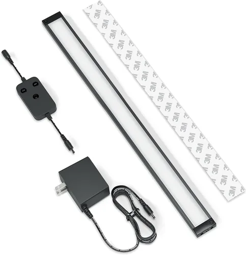 Vista 8 de EShine Paquete de 3 luces LED regulables inteligentes negras de 7 pulgadas para debajo del gabinete, compatible con Alexa, Google, blanco cálido