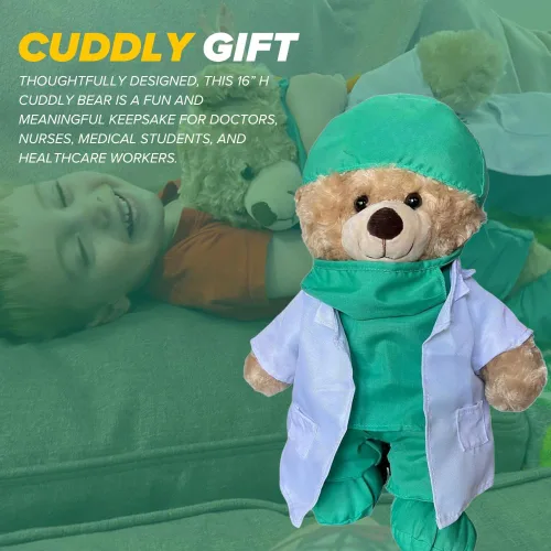 Vista 5 de ZZZ Bears Doctor Cuddles Teddy Bear, regalo para niños y adultos en el hospital, estudiantes de medicina y héroes de la salud, oso Get-Well-Soon