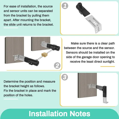 Vista 6 de para Sensor de Puerta de Garaje Genie, Reemplazo para Sensor de Puerta de Garaje Genie/Overhead, Compatible con Abridor de Puerta de Garaje
