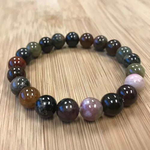 Vista 524 de Gem Avenue Handmade Round Bead Stretch Bracelet Unisex Natural Stone Beaded Jewelry for Men & Women, Elastic Wristband for Daily Wear