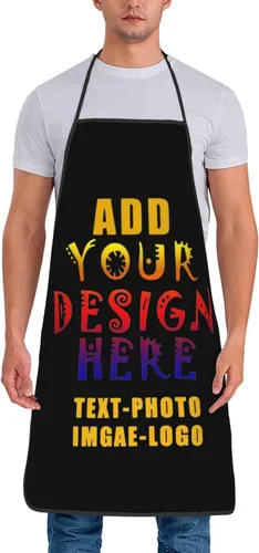 Vista 3 de Delantal personalizado personalizado para mujeres y hombres, delantales de cocina para cocinero, nombre personalizado, texto, logotipo, imagen