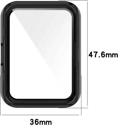 Vista 4 de FitTurn Compatible con Huawei Watch FIT 2 Funda protectora de pantalla PC + película templada resistente a los arañazos Funda protectora para Huawei