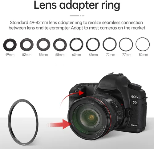 Vista 8 de LENSGO Teleprompter portátil para iPad Tablet Smartphone Cámara DSLR de 7.9 pulgadas, APP compatible con sistema iOS y Android para enseñanza