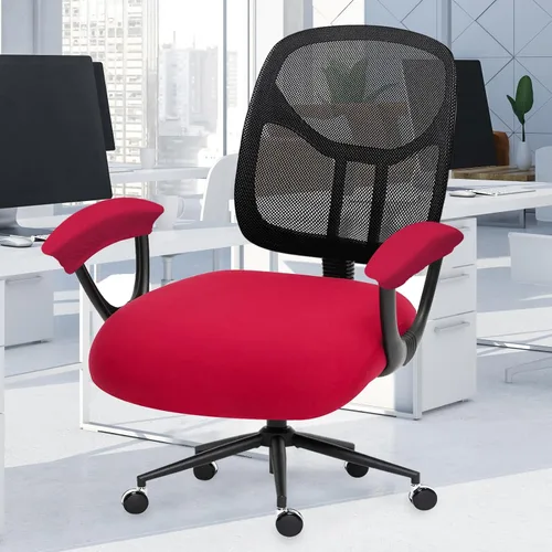 Vista 108 de Fundas elásticas resistentes al agua para sillas de computadora - Protectores lavables para respaldo giratorio y asiento para mascotas - Negro