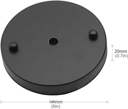 Vista 2 de Kit de luces para techo de techo, placa de techo negra de 6 pulgadas, accesorios de luz colgante + 5 conectores negros para alivio de tensión