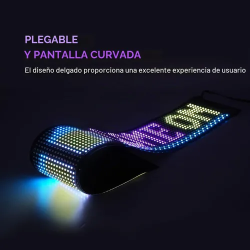 Vista 2 de Letrero LED programable de desplazamiento – Tablero de visualización a todo color con control de aplicación Bluetooth – Patrones personalizados