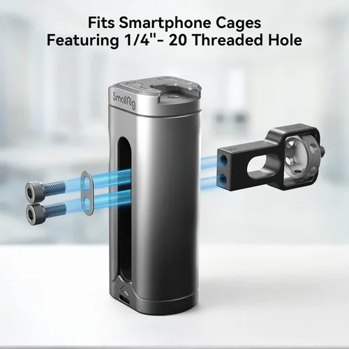 Vista 9 de SmallRig Mini mango lateral para jaula de teléfono, aparejo de video para teléfono inteligente con hilos de 1/4 a 20 hilos y zapata fría, ajustable