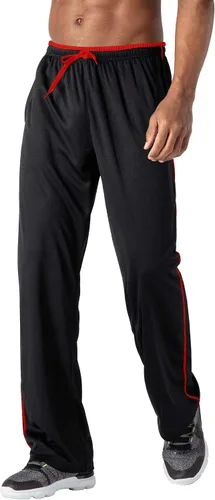 Vista 2 de BIYLACLESEN Pantalones deportivos para hombre, con bolsillos con cremallera, transpirables, para correr, gimnasio, entrenamiento, pantalones