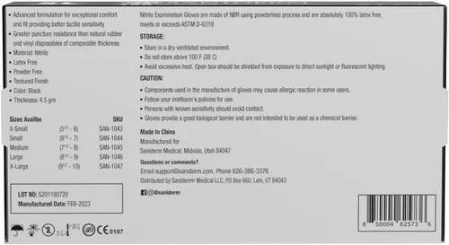 Vista 9 de Saniderm Guantes de tatuaje de nitrilo – Caja de 100 – Guantes desechables duraderos de 4.5 mil, sin polvo, sin látex