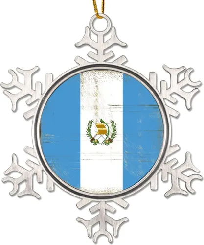 Vista 11 de Adorno colgante de Navidad de Gabón, bandera de Gabón, regalo de vacaciones, copo de nieve de metal, adorno para árbol de Navidad, bandera nacional