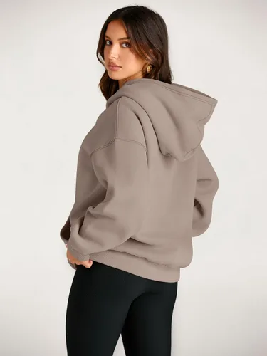 Vista 4 de EFAN - Sudadera con capucha para mujer - Sudadera de vellón sobredimensionada con mangas largas para otoño e invierno, ropa de moda inspirada