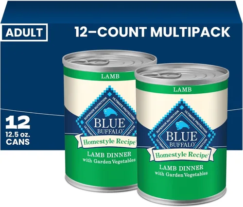 Vista 22 de Blue Buffalo Homestyle Recipe - Paquete variado de paté de comida húmeda para perros, cena de pollo y cena de carne de res con verduras de jardín