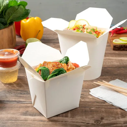 Vista 10 de Restaurantware Cajas para llevar comida china: 25 paquetes de 16 onzas, recipientes desechables para llevar, resistentes a la grasa, recipientes