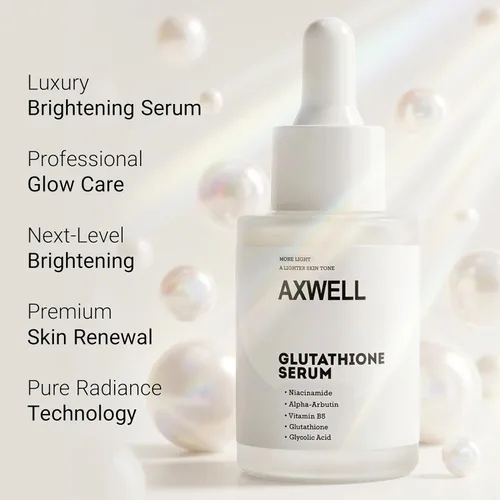 Vista 3 de Axwell Suero de tono uniforme de glutatión – Corrector de manchas oscuras con alfa arbutina, péptidos inteligentes, niacinamida y vitamina B5