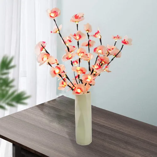 Vista 7 de Phalaenopsis - Paquete de 2 lámparas LED de rama de orquídea, ramo de orquídeas artificiales de mariposa, funciona con pilas, para decoración