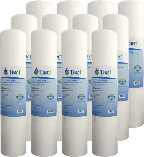 Vista 15 de Tier1 Filtro de agua de 20 micras de 20 x 4.5 pulgadas Cartucho de prefiltro de agua de polipropileno hilado para toda la casa Reemplazo