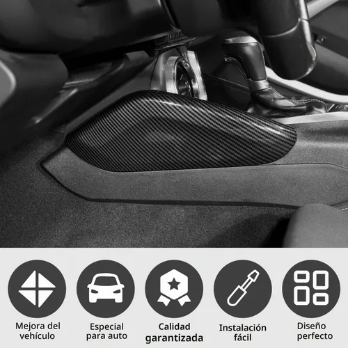 Vista 3 de Cubierta lateral de panel de palanca de cambios de fibra de carbono para Chevrolet Chevy Camaro 2016-2026, accesorios interiores