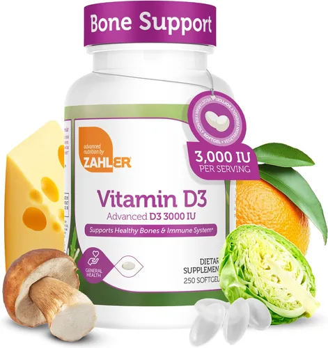 Vista 8 de Zahler Junior D3 Chewable 1000IU, gran sabor Chewable Vitamina D para niños, Vitamina D3 1000 IU para los niños, Certified Kosher, 250 tabletas