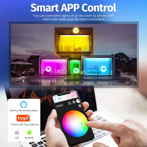 Vista 4 de GIDEALED Paquete de 2 controladores LED inteligentes ZigBee 3.0 de 2 salidas para tiras RGB de 4 pines regulables compatibles con Hub Bridge, Amazon