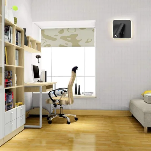 Vista 7 de Kawell Apliques de pared LED modernos 2 en 1 de 8 W con interruptor, foco de pared de lectura ajustable de 3 W, cableado interior para dormitorio