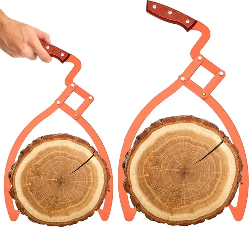 Vista 10 de Blulu 1 Pcs 16 Inch 2 Claw Log Tongs Logging Skidding Tongs with Non Slip Grip Stainless Steel Hand Log Grapple Lifter Handling, Dragging, Carrying