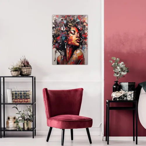 Vista 244 de Arte de pared afroamericano, decoración de rey y reina bailarín negro para sala de estar, arte de pareja de amor negro para dormitorio, lienzo