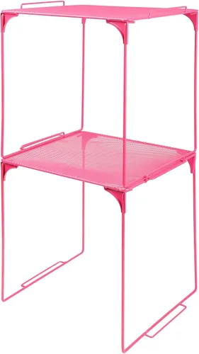 Vista 8 de Estante organizador de casillero apilable extra para casillero escolar, organizador de armario de almacenamiento, accesorios adecuados para la Negro
