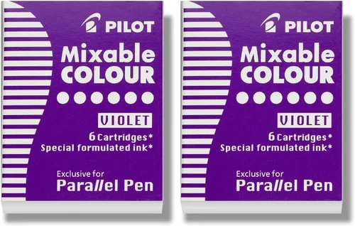 Vista 2 de PILOT Recambios de tinta Parallel de color mezclable para plumas de caligrafía, 12 colores, paquete de 12 (77312)