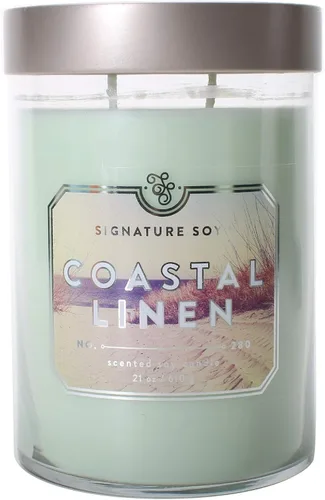 Vista 26 de Vela perfumada con tapa de Coastal Linen de Signature Soy Lino costero