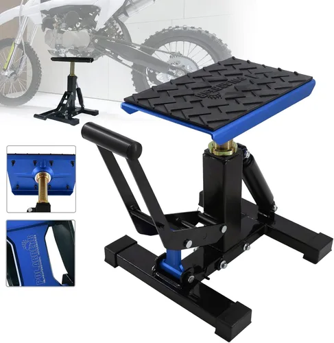 Vista 14 de POLARBEAR Soporte para Moto de Cross Ajustable Soporte de Gato Capacidad de 1200 Libras Soporte de Motor Elevación Vertical Fácil de Operar con Negro