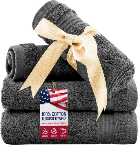 Vista 81 de Juego de toallas American Veteran Towel, de lujo, 6 piezas de algodón 100 % turco para máxima suavidad y absorción, para hotel y spa