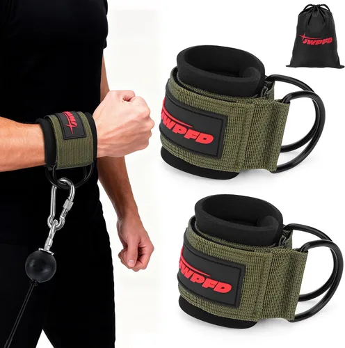 Vista 12 de Correas de muñeca para máquinas de cable, muñequeras para hombres y mujeres, correas acolchadas de neopreno para equipos de entrenamiento de fuerza