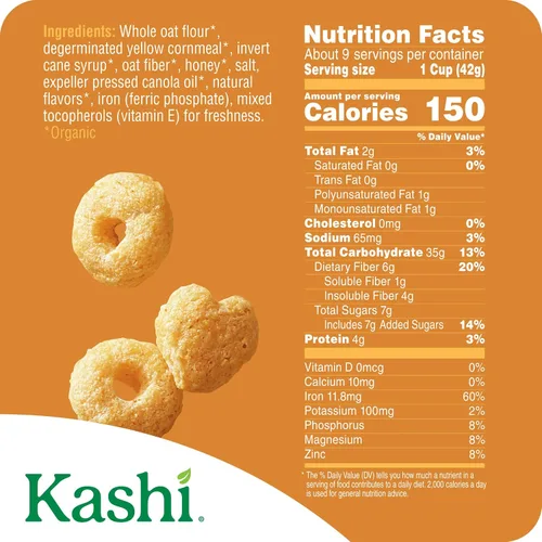Vista 2 de Kashi Cereal de desayuno tostado con miel 13.6oz