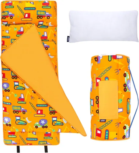 Vista 11 de Wildkin Microfiber Nap Mat for Kids 50 x 20 in all-in-one microfiber nap mat with attached blanket, removable pillow, roll-up straps and carry