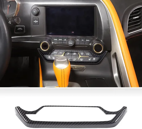 Vista 2 de Marco de perilla de volumen para Chevrolet Corvette C7 2014-2019, marco de panel de control multimedia para automóvil, pantalla de navegación