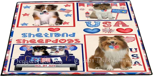 Vista 12 de Doggie of the Day Shetland Sheepdogs Floor Mat - Carnival Kissing Booth - Best Dog Doormat - Protector Decor - Unique Portrait Art - Premium Quality