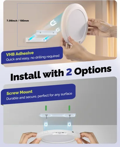 Vista 6 de Luz de techo recargable con sensor de movimiento LED de 10000mAh Blanco