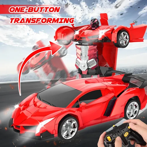 Vista 3 de Chridark Juguetes de Coche a Control Remoto - Coches RC Transformables para Niños, Juguetes de Coche Robot Transformable, Regalo de Juguetes