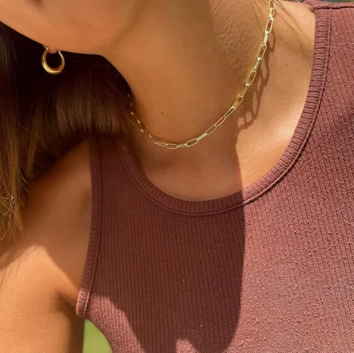 Vista 3 de CHESKY - Gargantilla de oro para mujer, chapado en plataoro de 14 quilates, gargantilla de cuentas satélite, delgada, de moda, collares de clip