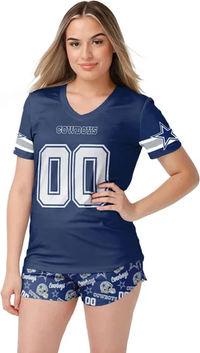 Vista 12 de FOCO NFL womens Nfl Team Logo Ladies Gameday Ready Jersey Pajama Set