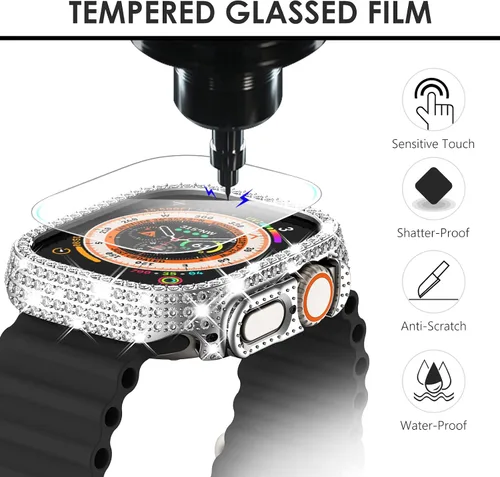 Vista 179 de Surace Bling - Carcasa con protector de pantalla para Apple Watch Series 3, 2, 1 de 1.496 pulgadas