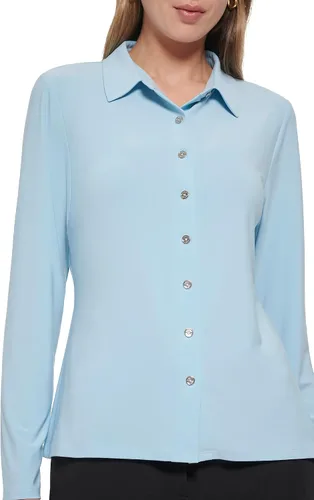 Vista 5 de Tommy Hilfiger Blusa de punto de manga larga con cuello y botones en la parte delantera