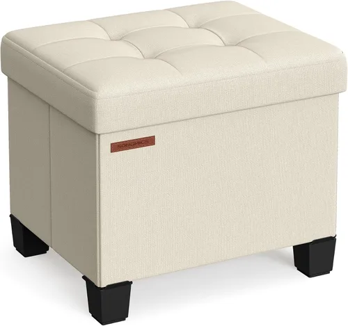 Vista 11 de SONGMICS Otomano de almacenamiento de 15 pulgadas, banco de dormitorio con almacenamiento, taburete con patas, soporta hasta 660 libras, gris oscuro