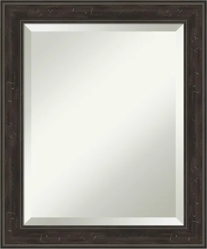Vista 55 de Amanti Art Espejo de baño marrón para sobre lavabo, espejo rectangular de 24x20 Caleb Brown para tocador, marco rústico pequeño de estilo campestre