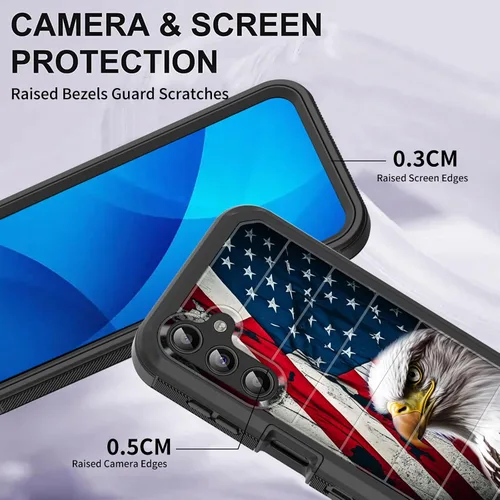 Vista 5 de Funda para Galaxy A15 5G, cuerpo completo, protección contra caídas, a prueba de polvo, resistente de 3 capas, militar, resistente, duradera
