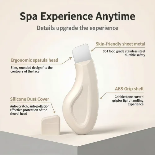 Vista 4 de Sookga Herramienta removedor de puntos negros, raspador facial de silicona para limpieza profunda, espátula facial exfoliante, removedor de puntos